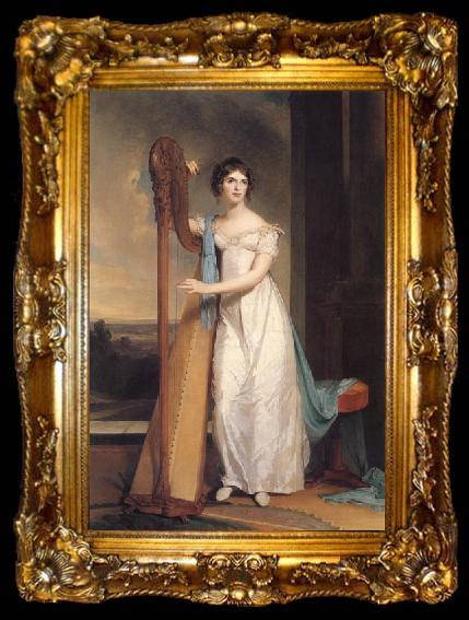 framed  Thomas Sully Lady with a Harp:Eliza Ridgely, ta009-2